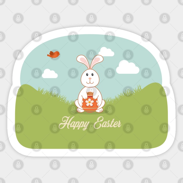 Happy Easter With Bunny and Egg Sticker by MonkeyBusiness